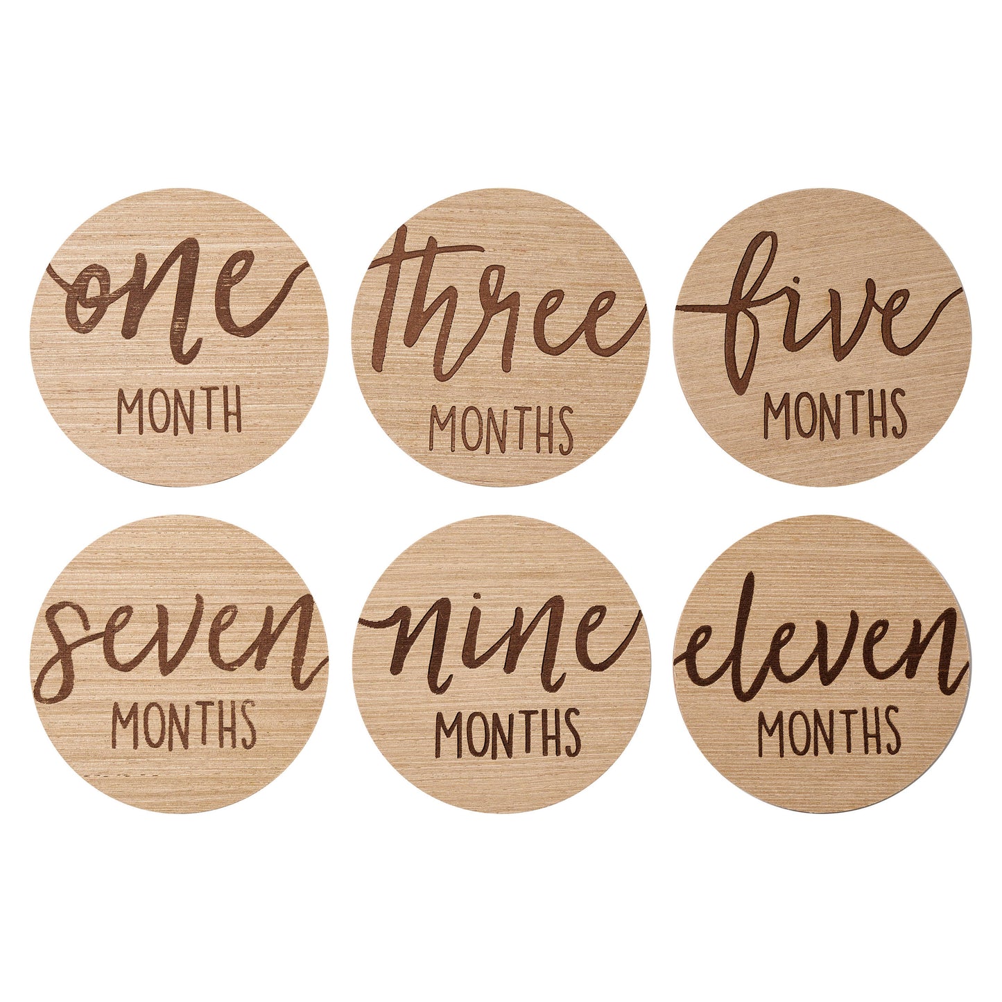 Baby Wooden Monthly Milestone Photo Props Discs
