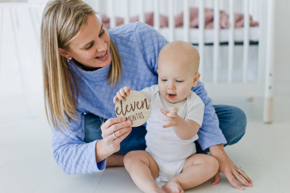 Baby Wooden Monthly Milestone Photo Props Discs