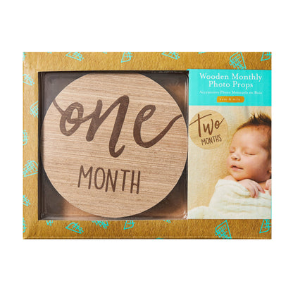 Baby Wooden Monthly Milestone Photo Props Discs