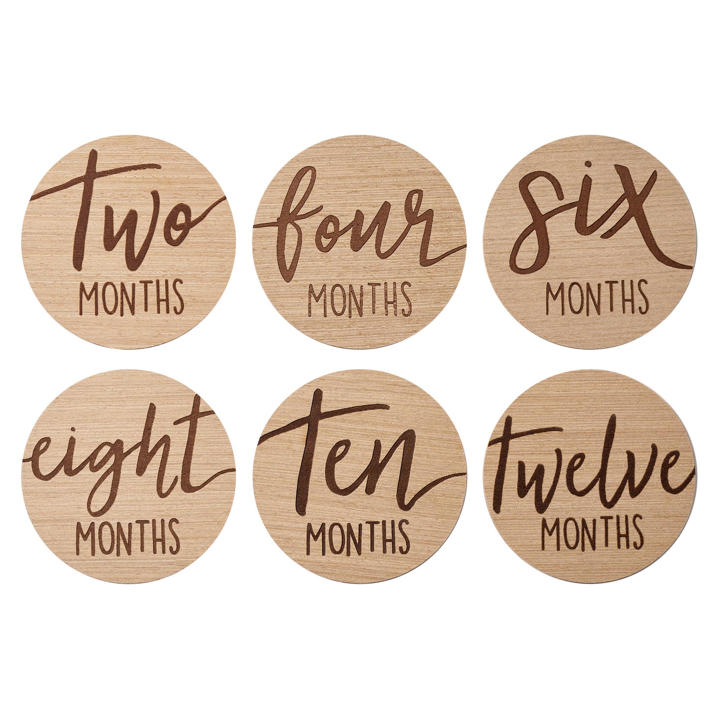 Baby Wooden Monthly Milestone Photo Props Discs