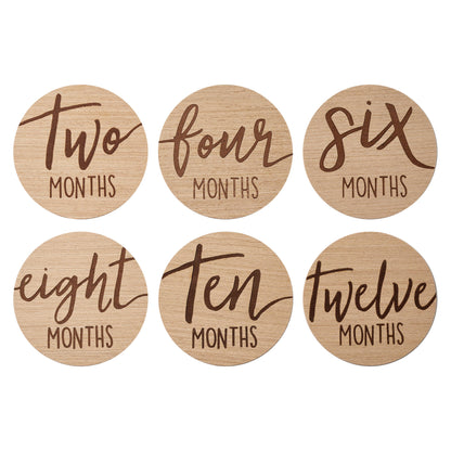 Baby Wooden Monthly Milestone Photo Props Discs