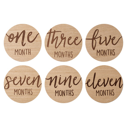 Baby Wooden Monthly Milestone Photo Props Discs