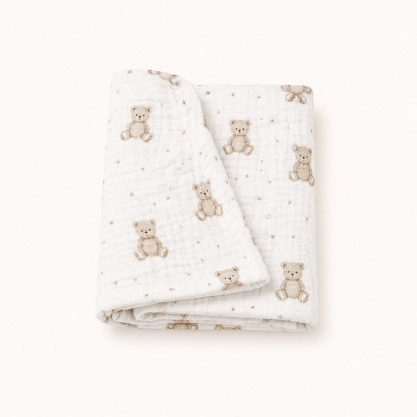 Little Teddy Muslin Swaddle