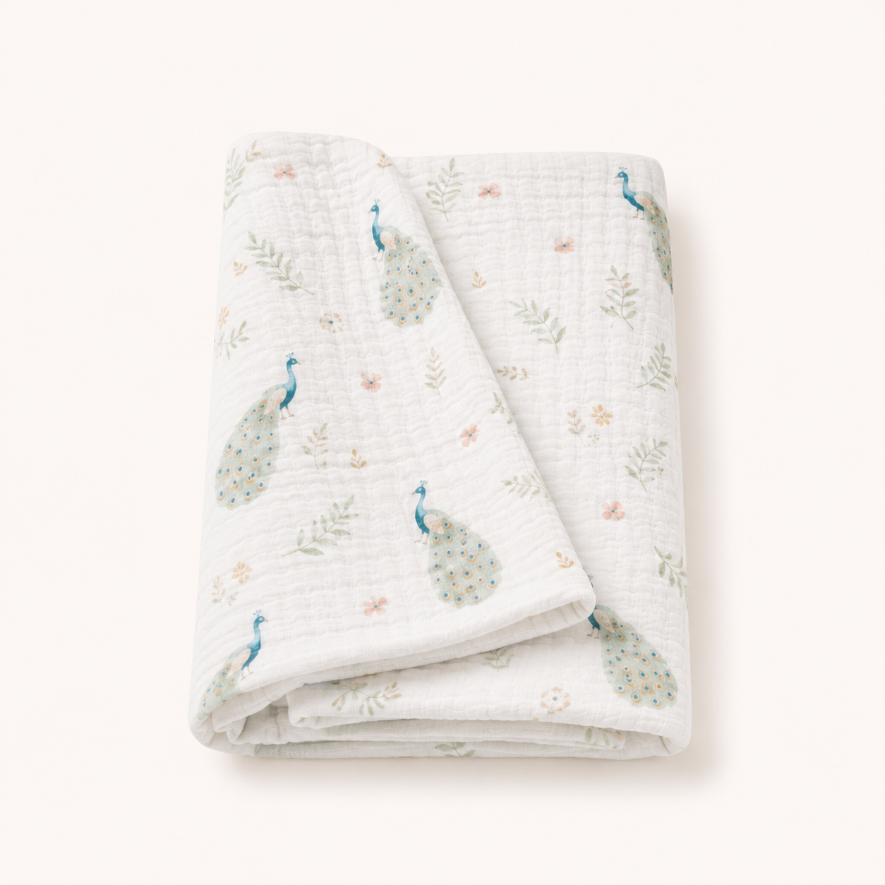 Peacock Bloom Muslin Swaddle