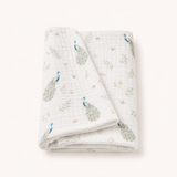 Peacock Bloom Muslin Swaddle