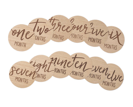 Baby Wooden Monthly Milestone Photo Props Discs